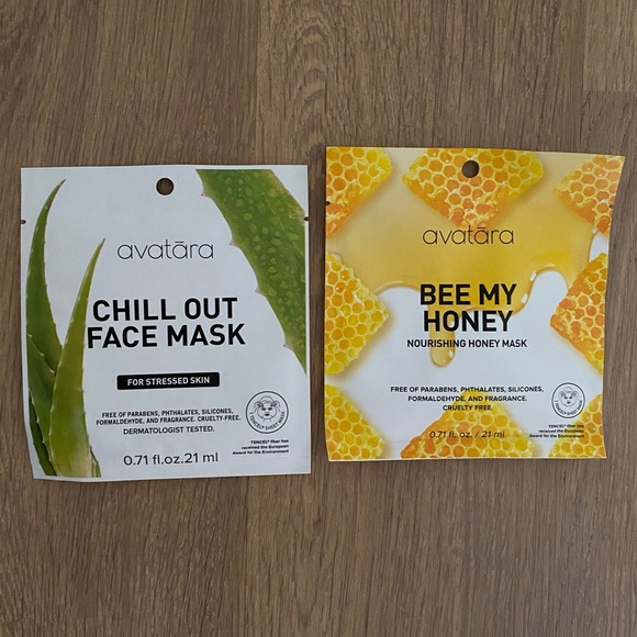 🟢 AVATARA Two Sheet Masks Chill Out and Bee My Honey NWT - Picture 2 of 13